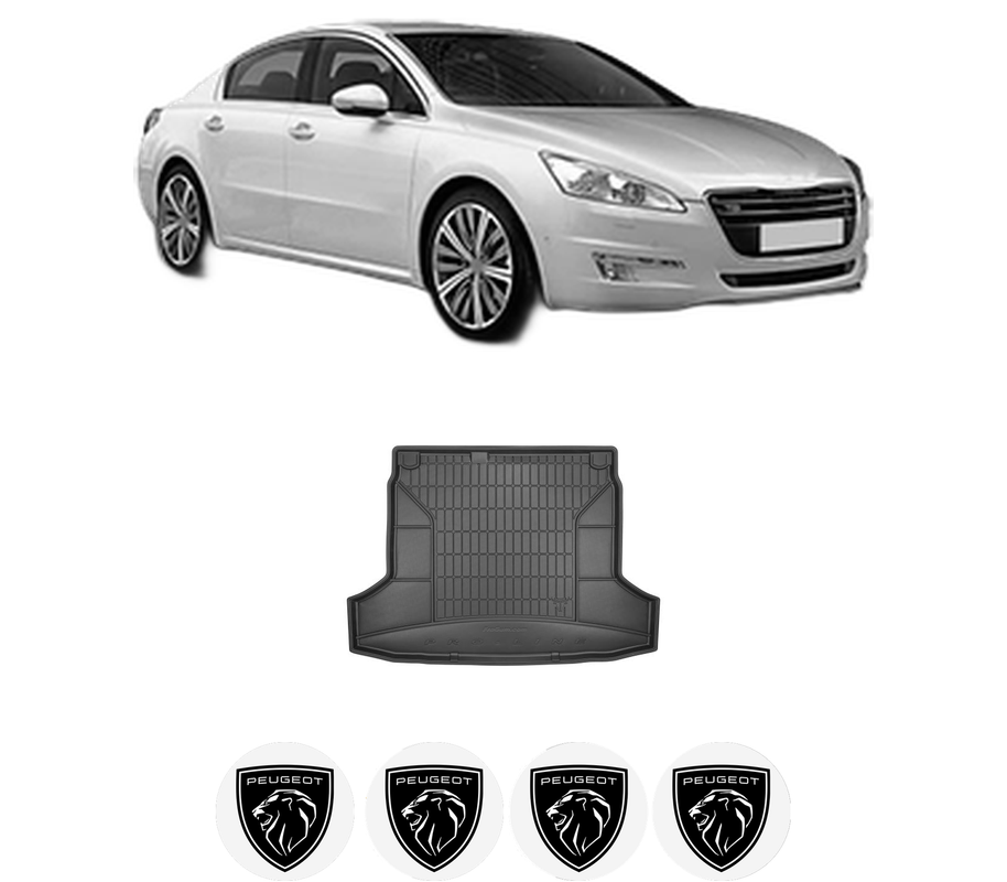 Tavita Portbagaj PEUGEOT 508 I (8D_) din 2010-2018, Protectie Portbagaj Auto, 4x Stickere auto cu PEUGEOT