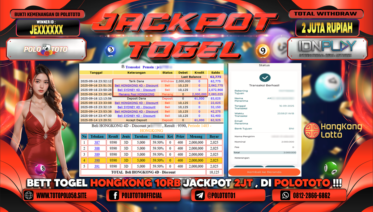 POLOTOTO JACKPOT TOGEL HONGKONG LOTTO Rp.2.000.000,-