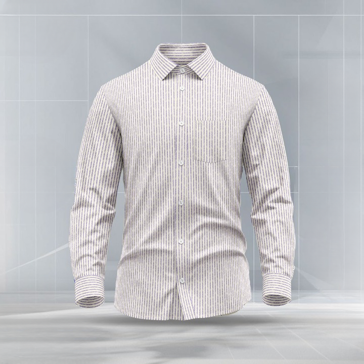 Cotton  Exclusive Formal Shirt ( White + Navy