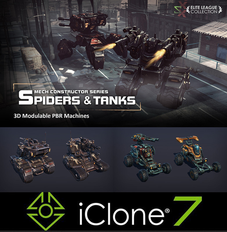 iClone  Mech Constructor: Spiders and Tanks