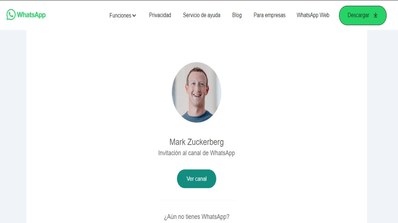 Mark Zuckerberg ya tiene canal de WhatsApp