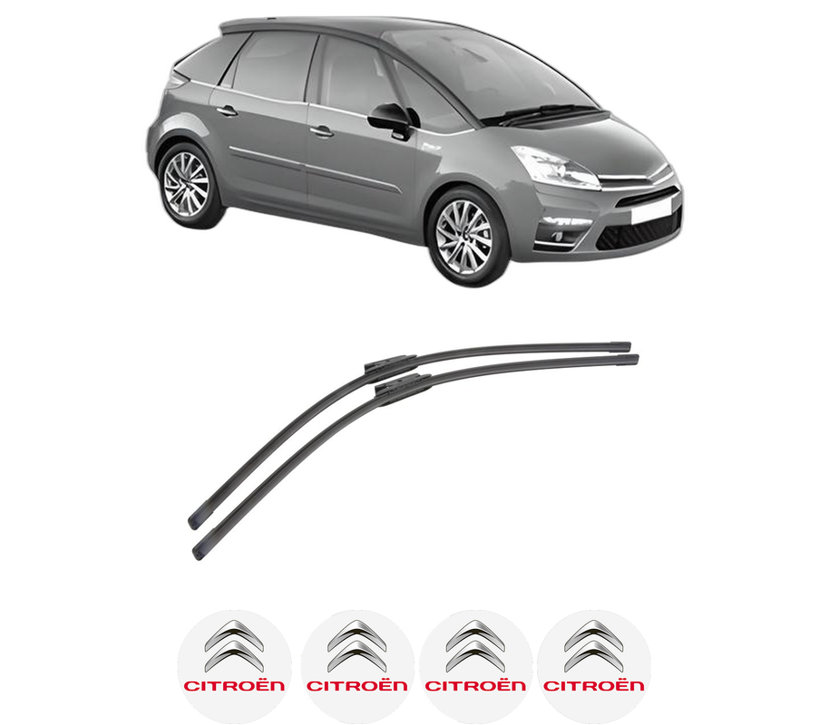 Set stergatoare auto CITROEN C4 PICASSO I MPV (UD_) din 2006-2013, pentru parbriz auto, 2 bucati, Bosch Aerotwin, din cauciuc siliconat rezistent, 4 Stickere Auto CITROEN