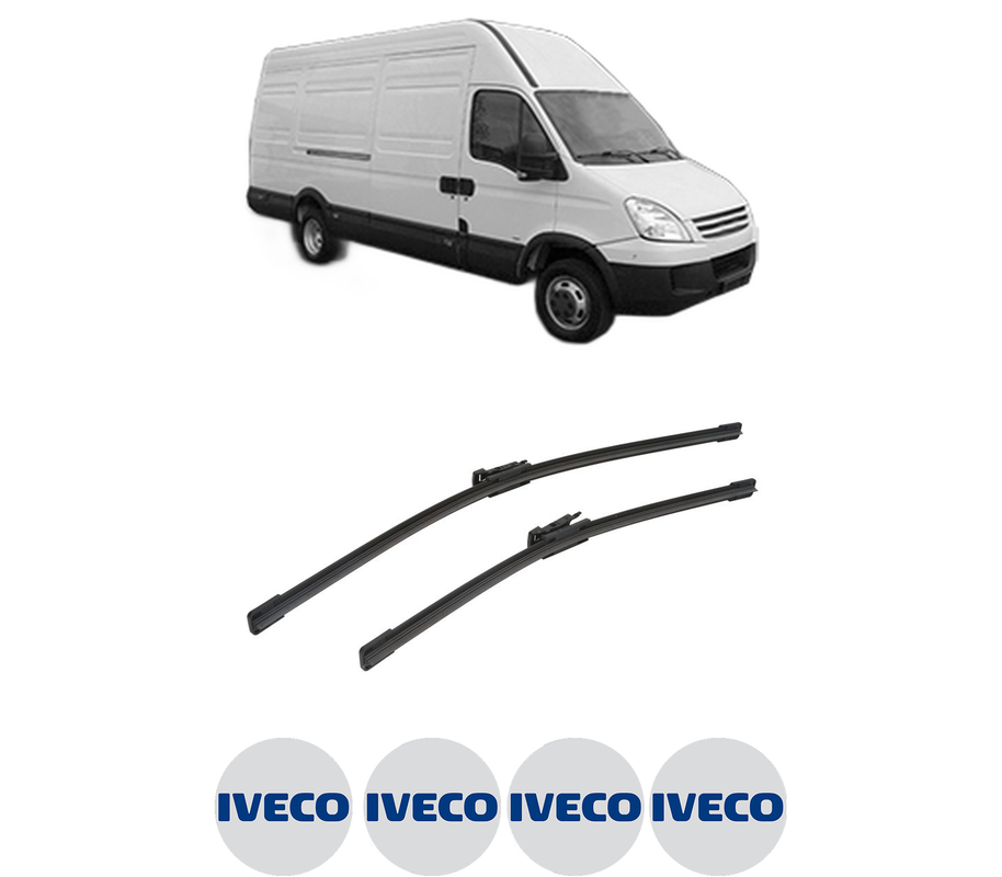 Set stergatoare auto IVECO DAILY IV Van din 2006-2011, pentru parbriz auto, 2 bucati, Bosch Aerotwin, din cauciuc siliconat rezistent, 4 Stickere Auto IVECO