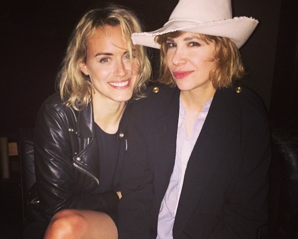 Photo of Taylor Schilling  & her friend Carrie Brownstein