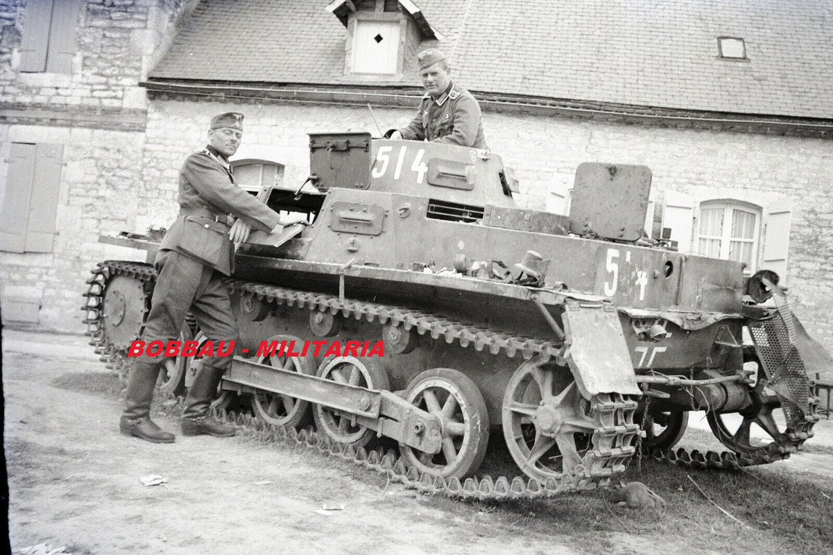 Negativ Wehrmacht Panzerkampfwagen I Panzer 1 weiße Nummer Kennzahl 514