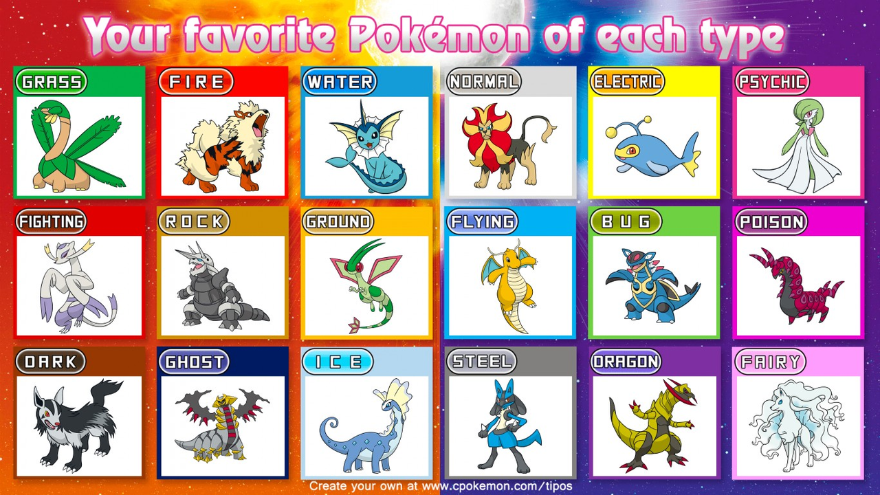 Favourite Pokemon of Each Type?? Image