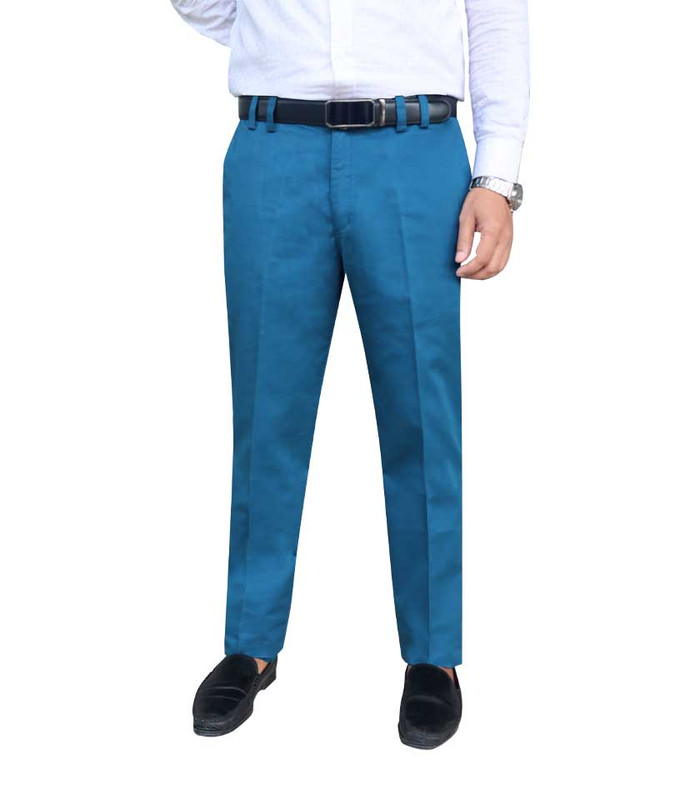 Men’s Trouser 100% Cotton Regular Fit Cross Pocket : 858 (14.Pantony Blue)