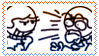 stamp of david looking smug while dave shouts at him