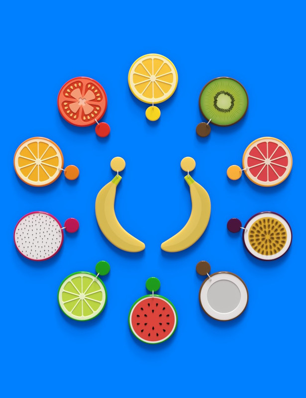 Feeling Fruity Earrings for Genesis 9, 8.1, and 8