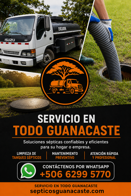 Camión Séptico de Sépticos Guanacaste trabajando en Guanacaste