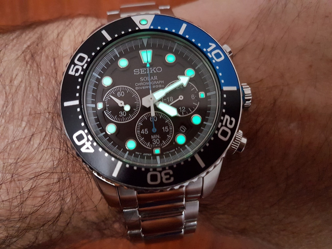 Seiko Solar Daytona Submariner Black  SSC017 200M