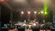 Komunitas Rumah Sahabat Indonesia (KRSI) live music show with full band setup in Malang
