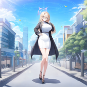 1girl, kotama (blue archive), blue archive, official art,aged up, depth of field s-1744546420