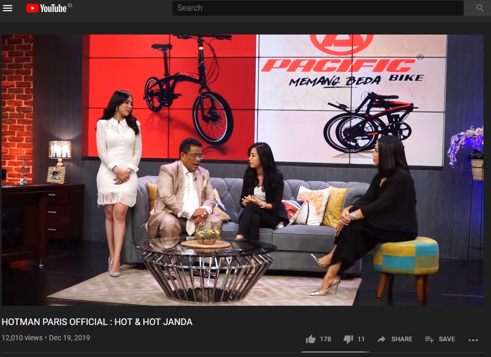 Yeslin Wang saat menjadi bintang tamu di acara Hotman Paris Show