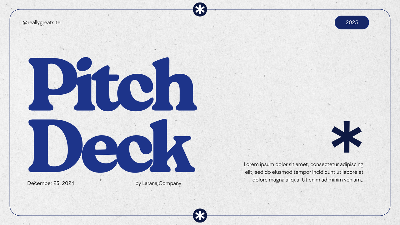 Blue and Grey Modern Geometric Simple Minimalist Pitch Deck Presentation