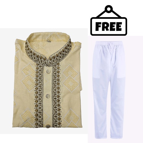 Soft Cotton Comfortable Embroidered Panjabi Free Payjama