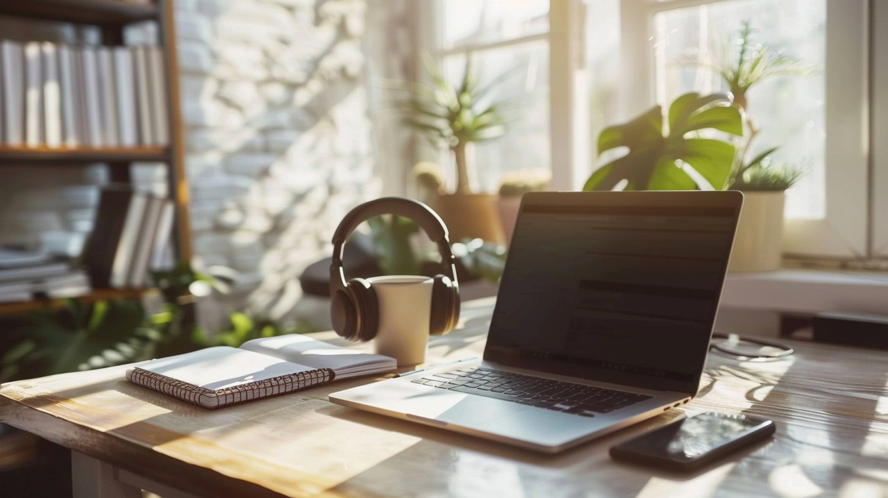 Открытый ноутбук с образовательной платформой