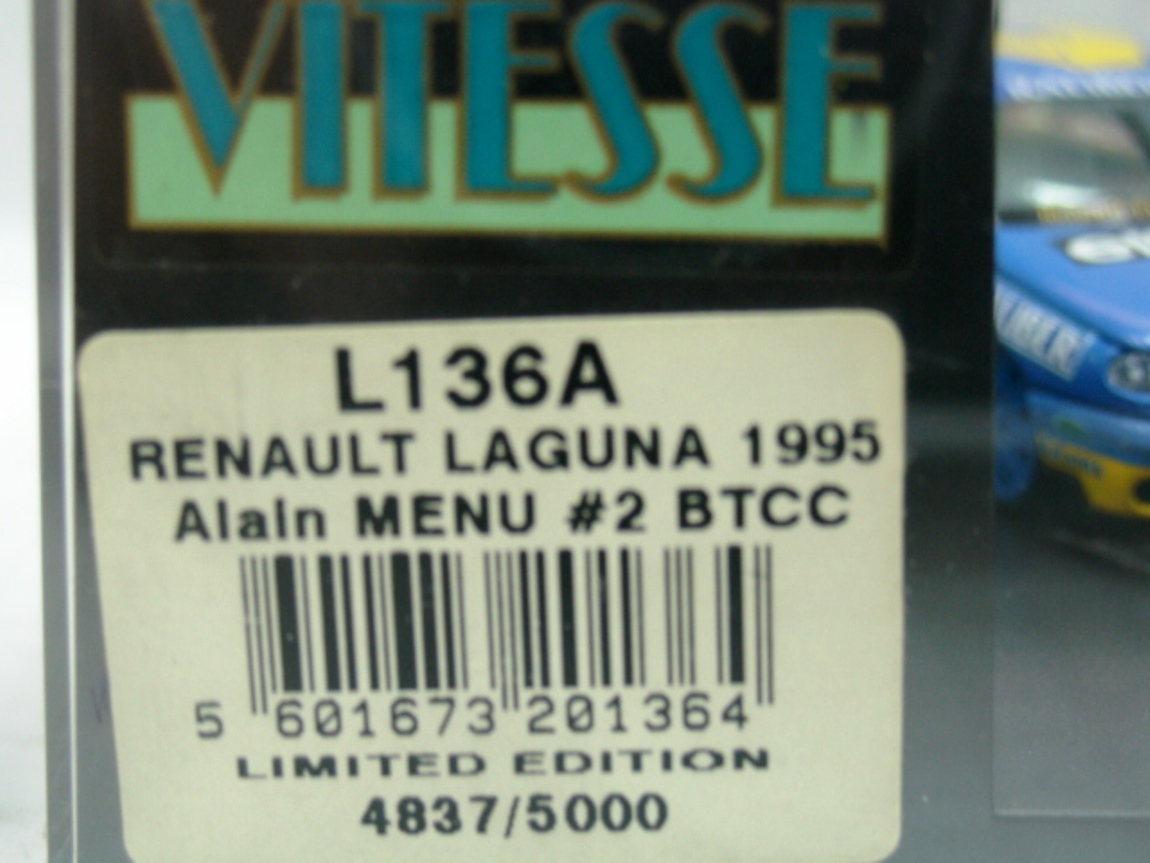 Miniature Vitesse 1/43 Renault Laguna 1995 – Auto Trader #2 BTCC, Occasion, Métal