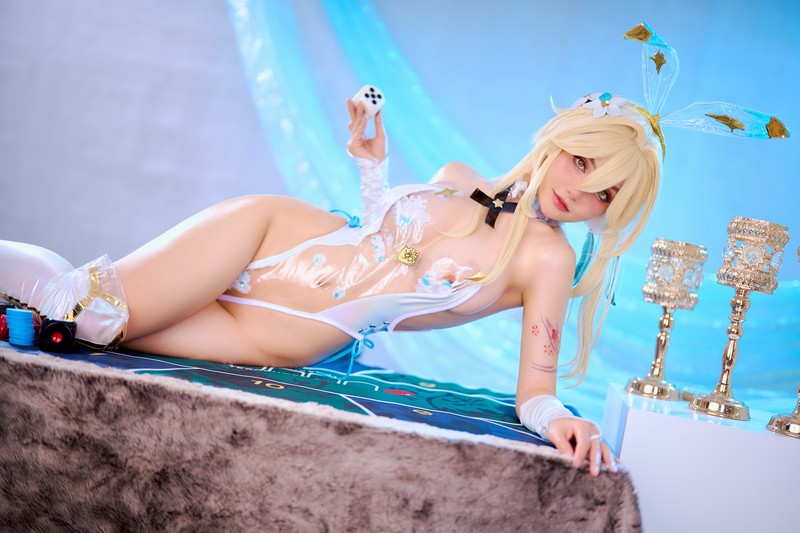 Joyce Lin2x Lumine Bunny Cosplay Genshin Impact 兔女郎写真 65P插图4