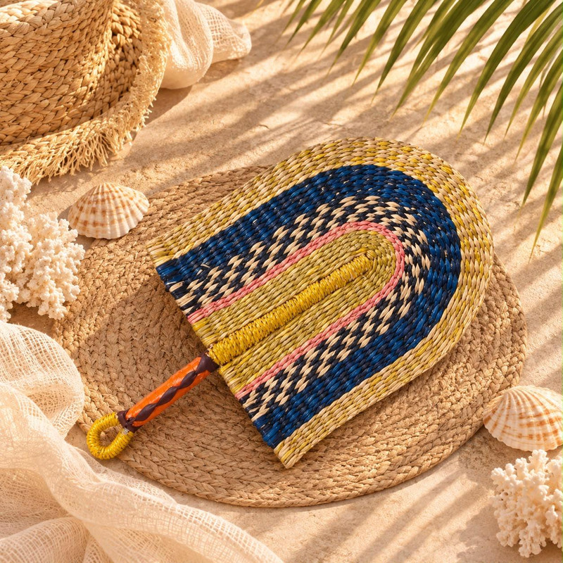 Blue Handwoven Fan
