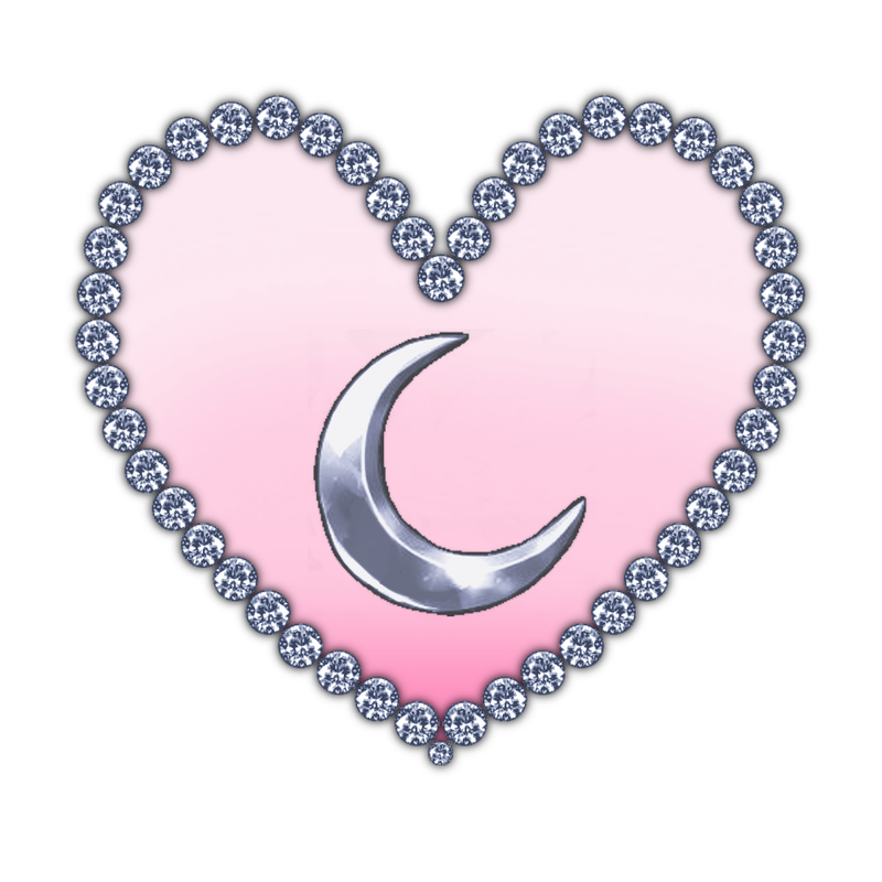 Heart Moon Sticker Pink
