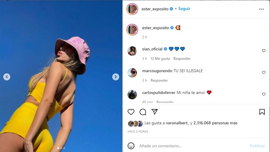 Ester Expósito luce microshort a la luz del sol, lo mejor de la primavera