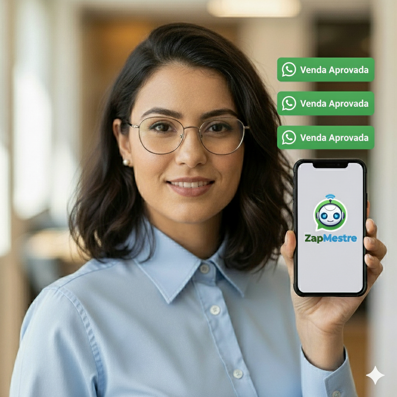 Exemplo da interface do ZapMestre em um celular