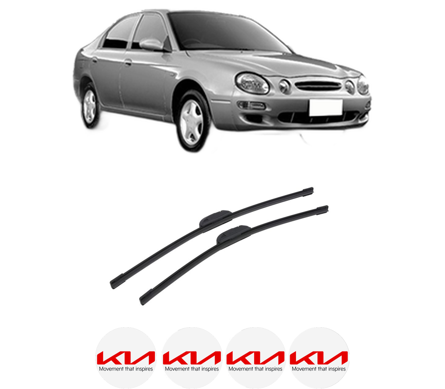Set stergatoare auto KIA SHUMA I (FB) din 1997-2001, pentru parbriz auto, 2 bucati, Bosch Aerotwin Retrofit, din cauciuc siliconat rezistent, 4 Stickere Auto KIA