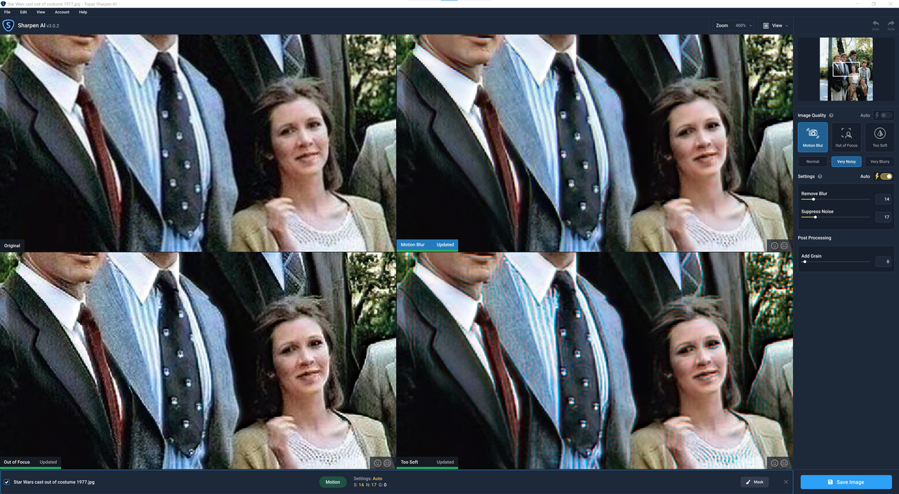 SharpenAI - pixelated previews