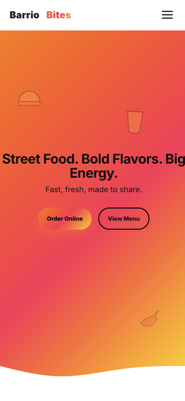 Barrio Bites mobile view