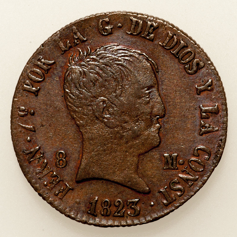 8 maravedís Fernando VII. Segovia. 1823. PAS6370d