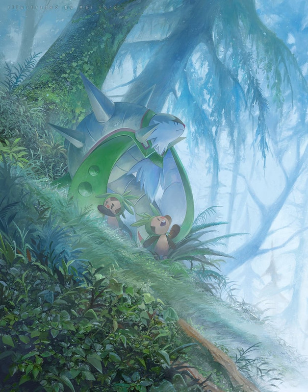 chespin-and-chesnaught-pokemon-drawn-by-