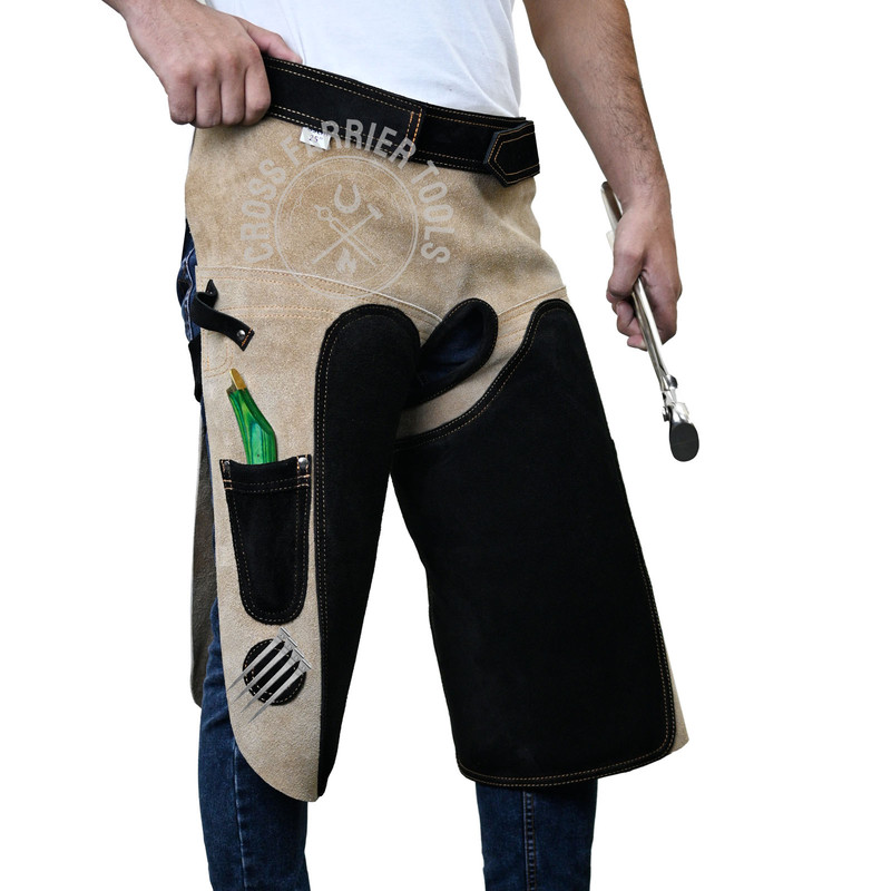 Farrier Apron Chaps Tan Suede Leather