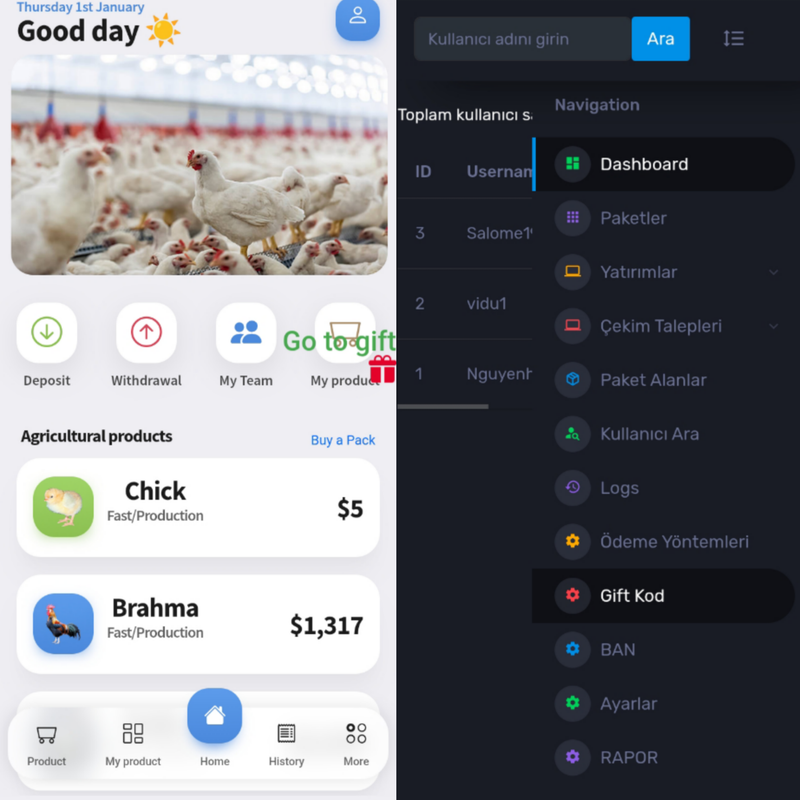 Source Code Nông Trại Số – Quản Lý Đầu Tư & Người Dùng