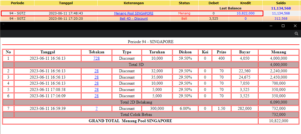 Bukti JP togel hari ini