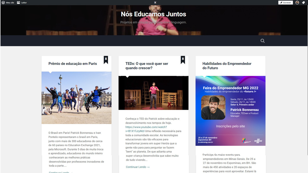 Capa do site nós educamos juntos