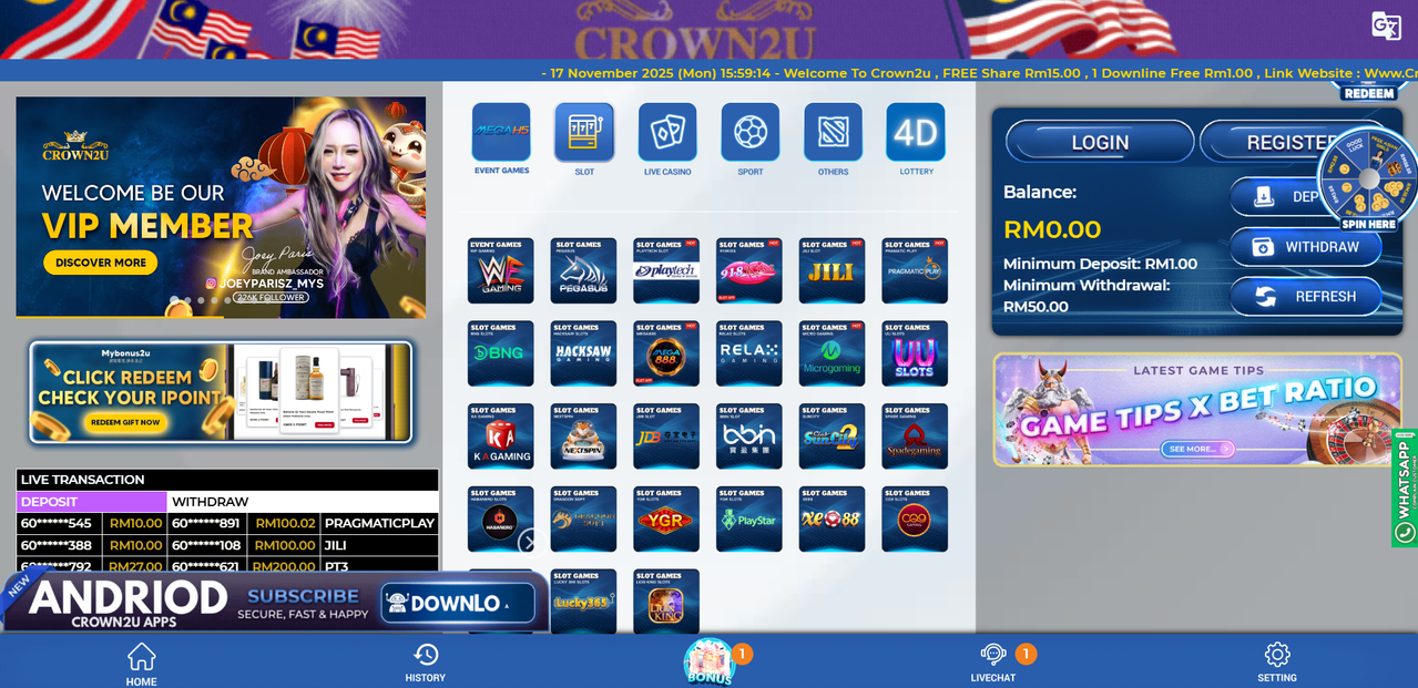 crown2u-free-credit-no-deposit