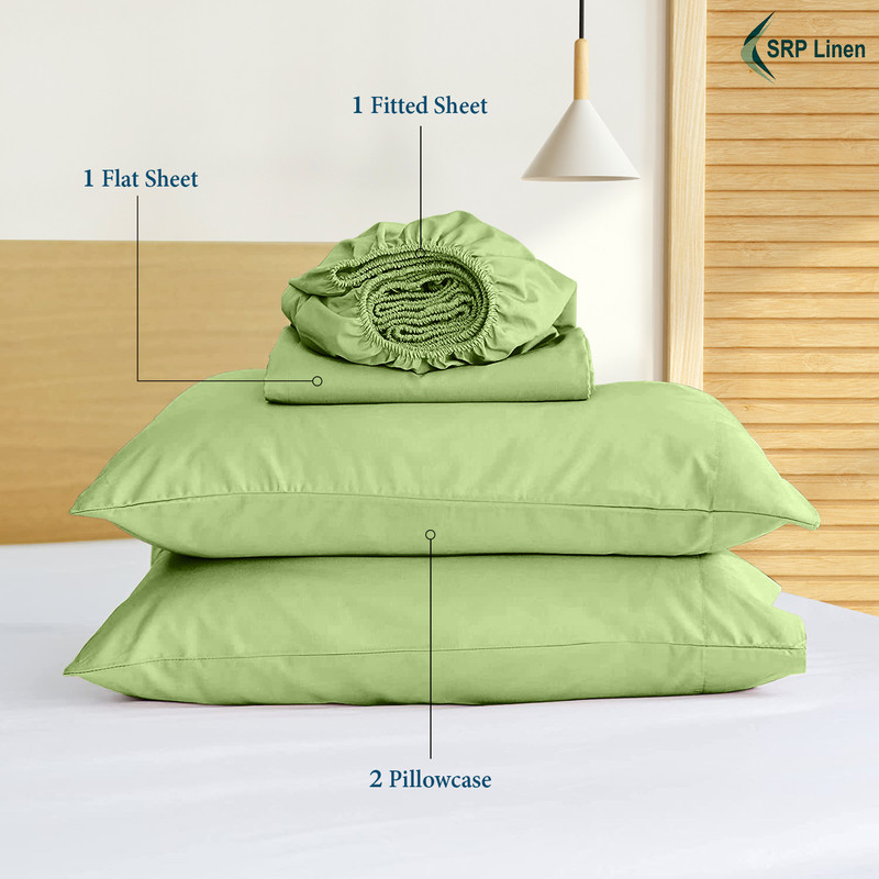 Picture of Hotel Brand 1000 Thread Count 6-Piece Extra Deep Pocket Super Soft Sheet Set Fit Upto 22 Inches Deep Pocket, Solid Pattern, 100% Egyptian Cotton @ 'hotellinen' (King, Sage )