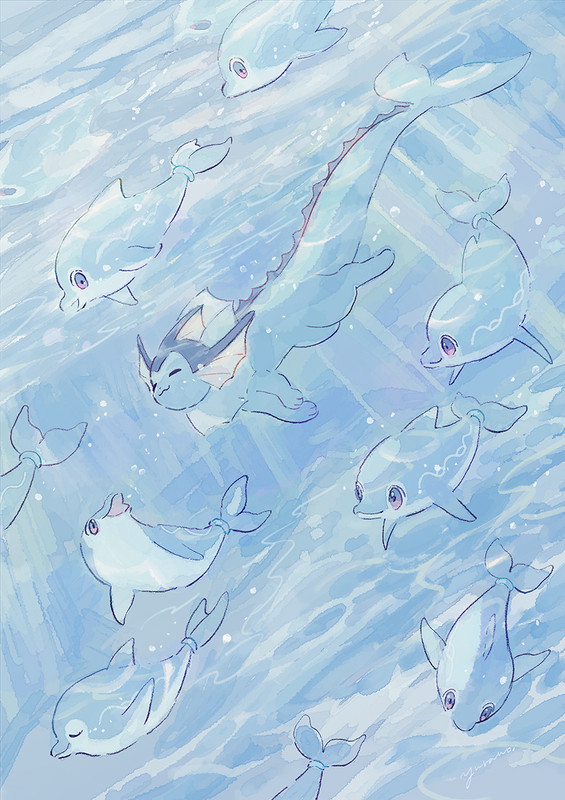 vaporeon-and-finizen-pokemon-drawn-by-yu