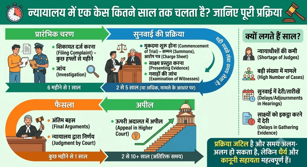 Court में एक केस कितने साल तक चलता है? जानिए पूरा Process