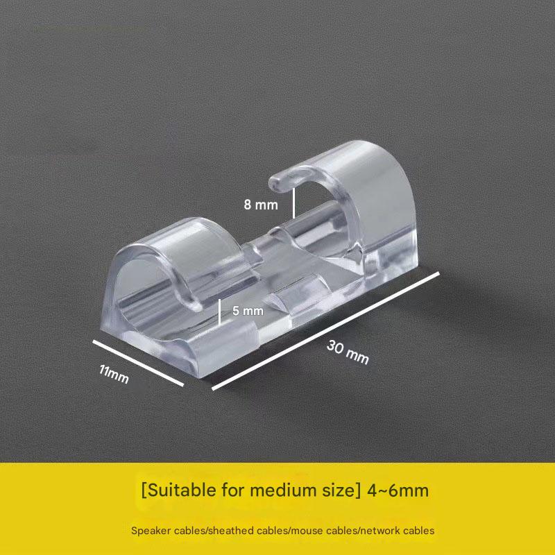 100 Pack Self-Adhesive Cable Clips Non-Marking Cord Management Holder for Desk and Car, Drill-Free Wire Fixer Solution for Local Workspaces(Medium size)