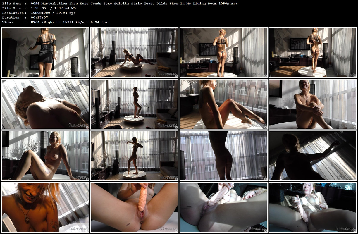 0096 Masturbation Show Euro Coeds Sexy Solvita Strip Tease Dildo Show In My Living Room 1080p.mp4