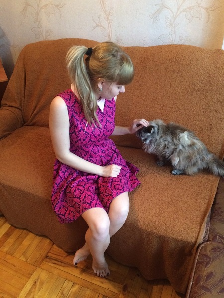 With a cat )