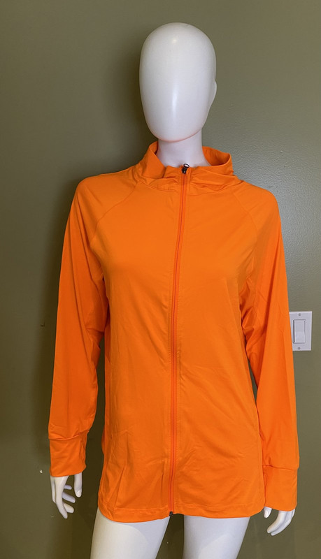 LOVE J NEON ORANGE RUNNING JACKET AND LEGGINGS 2 PIECE SET WOMENS 2X