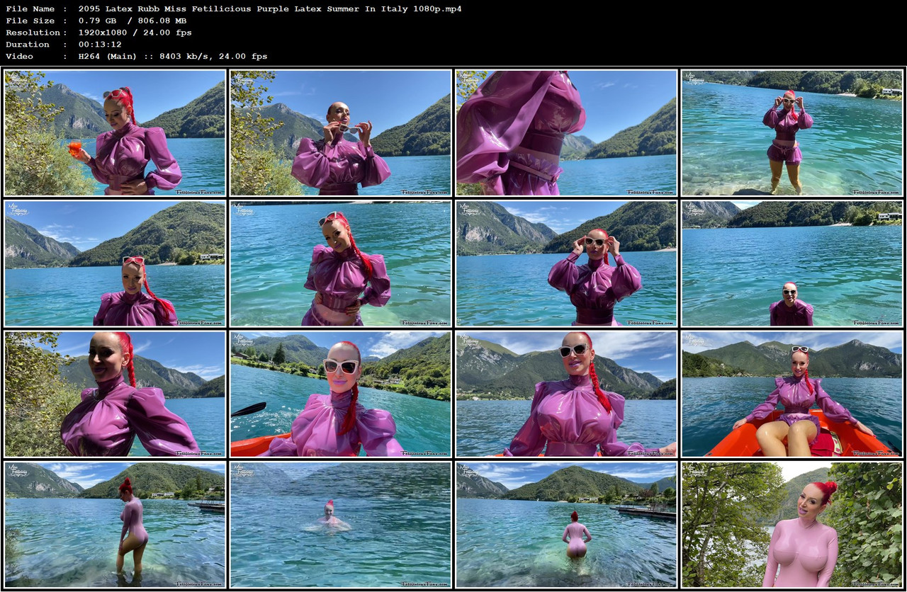 2095 Latex Rubb Miss Fetilicious Purple Latex Summer In Italy 1080p mp4