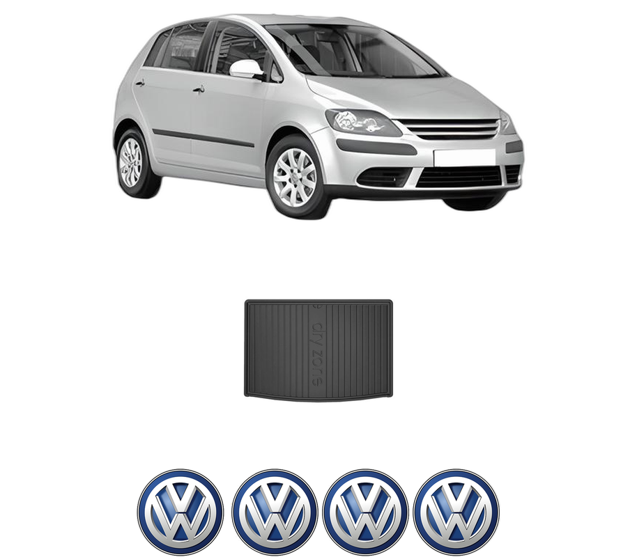 Tavita Portbagaj Volkswagen GOLF PLUS V (5M1, 521) din 2004-2013, Protectie Portbagaj Auto, 4x Stickere auto cu Volkswagen