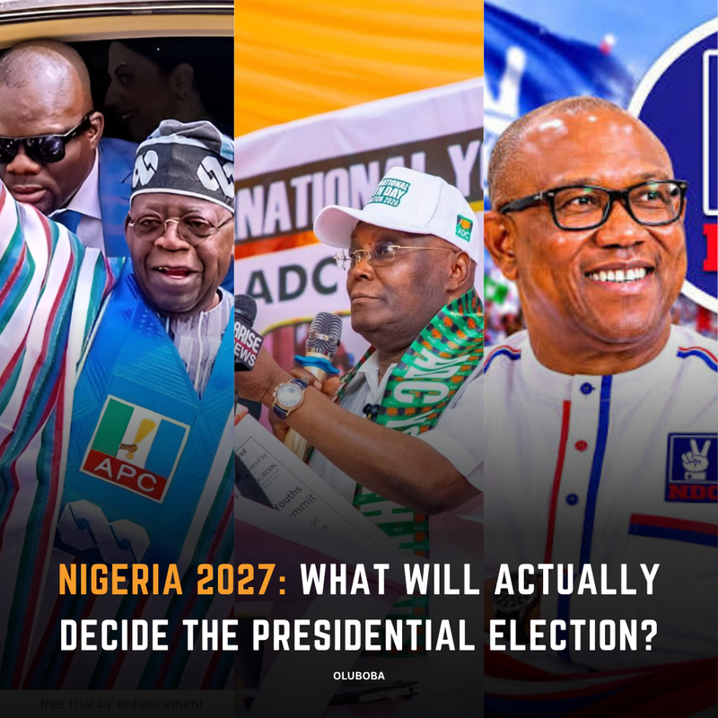 Nigeria 2027 presidential election campaign and voters at a polling station