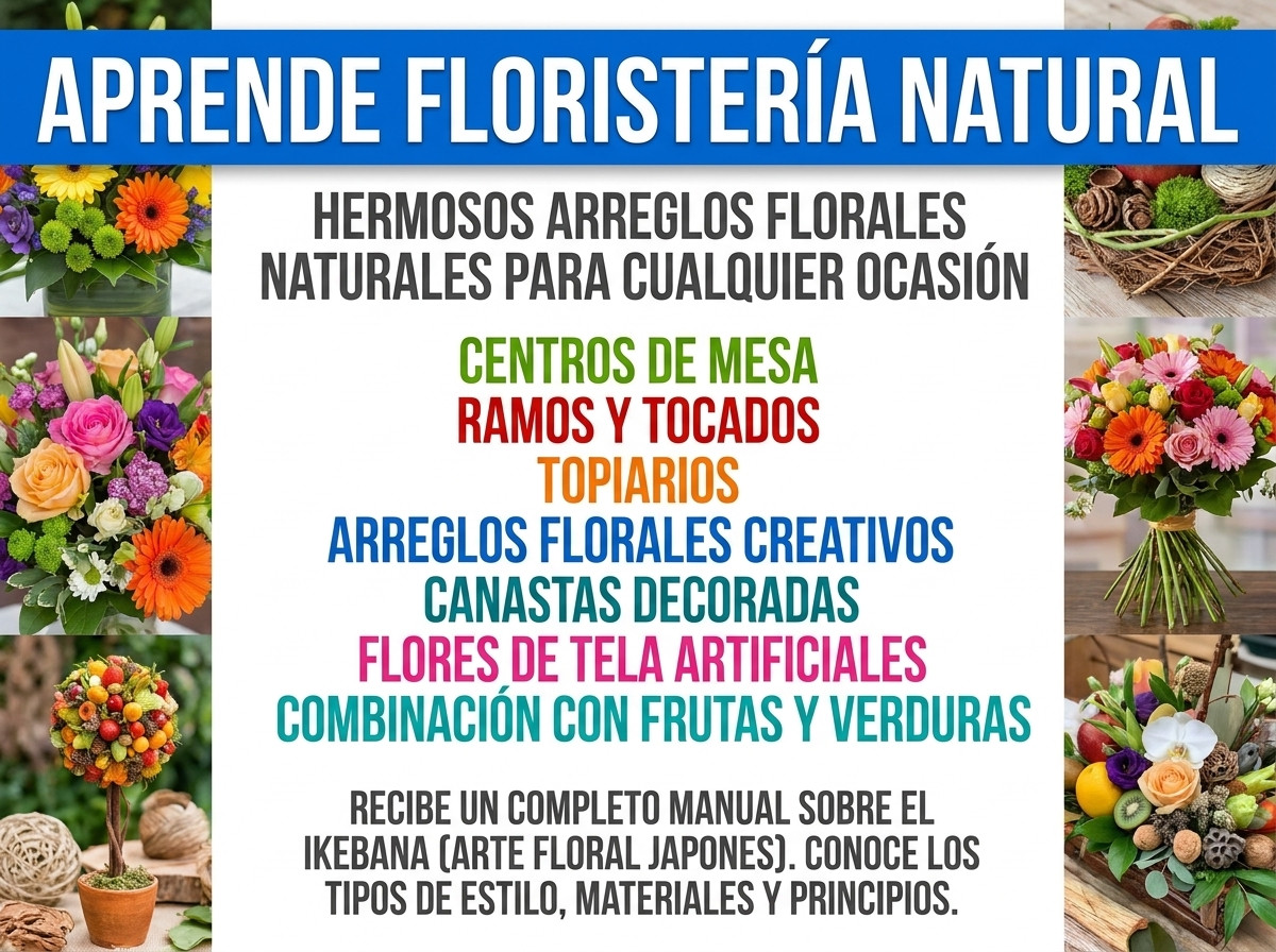 aprende a crear arreglos florales naturales desde casa, floristera emprendimiento