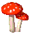 rotating red mushrooms