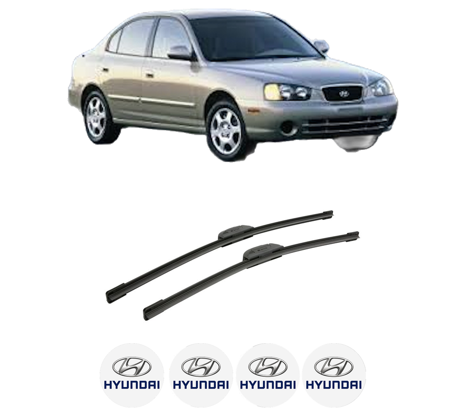 Set stergatoare auto HYUNDAI ELANTRA III Saloon (XD) din 2000-2006, pentru parbriz auto, 2 bucati, Bosch Aerotwin Retrofit, din cauciuc siliconat rezistent, 4 Stickere Auto HYUNDAI